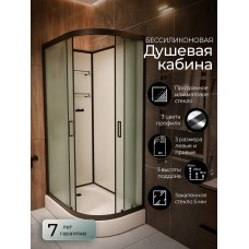 Душевая кабина Frank F411L М Black левосторонняя б/к низкий поддо..