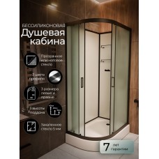 Душевая кабина Frank F412R М Black правосторонняя б/к низкий подд..