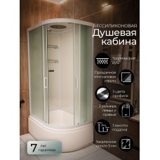 Душевая кабина Frank F412/2L М White левосторонняя высокий поддон..