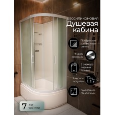 Душевая кабина Frank F412/2L М White левосторонняя высокий поддон..
