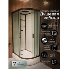 Душевая кабина Frank F412/1L М Black левосторонняя средний поддон..
