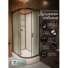 Душевая кабина Frank F412/1L М Black левосторонняя средний поддон..