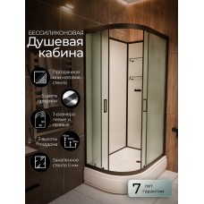 Душевая кабина Frank F412/1R М Black правосторонняя средний поддо..