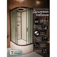 Душевая кабина Frank F412/2L М Black левосторонняя высокий поддон..