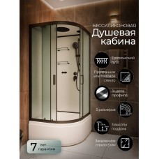 Душевая кабина Frank F409/2 М Black высокий поддон..