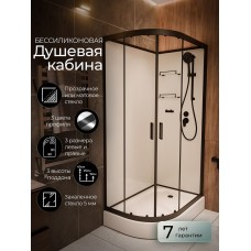 Душевая кабина Frank F411R Black правосторонняя б/к низкий поддон..
