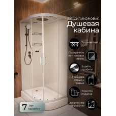 Душевая кабина Frank F411L White левосторонняя низкий поддон..