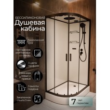 Душевая кабина Frank F411R Black правосторонняя низкий поддон..