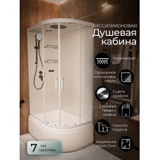 Душевая кабина Frank F412/2L White левосторонняя высокий поддон..
