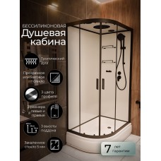 Душевая кабина Frank F412/1R Black правосторонняя средний поддон..