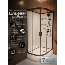 Душевая кабина Frank F412/1R Black правосторонняя средний поддон ..