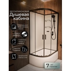 Душевая кабина Frank F412/2R Black правосторонняя высокий поддон ..