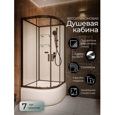 Душевая кабина Frank F409/2 Black высокий поддон б/к..